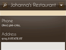 Tablet Screenshot of johannasrestaurant.com